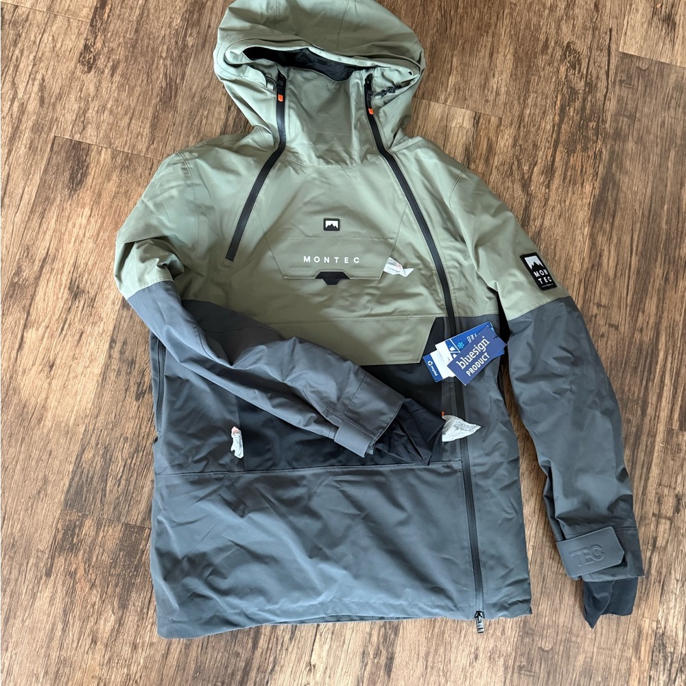 Montec Men's Alpine Ski Jacket - Olive and Charcoal